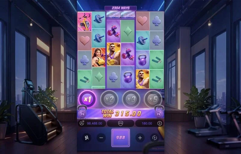 Mighty Mania - หน้าจอผลสรุปเซสชันพร้อมยอดรวมของการชนะ